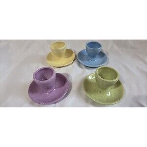 Williams Sonoma Set Of 4 Pedestal Easter Egg Cups  Pastel